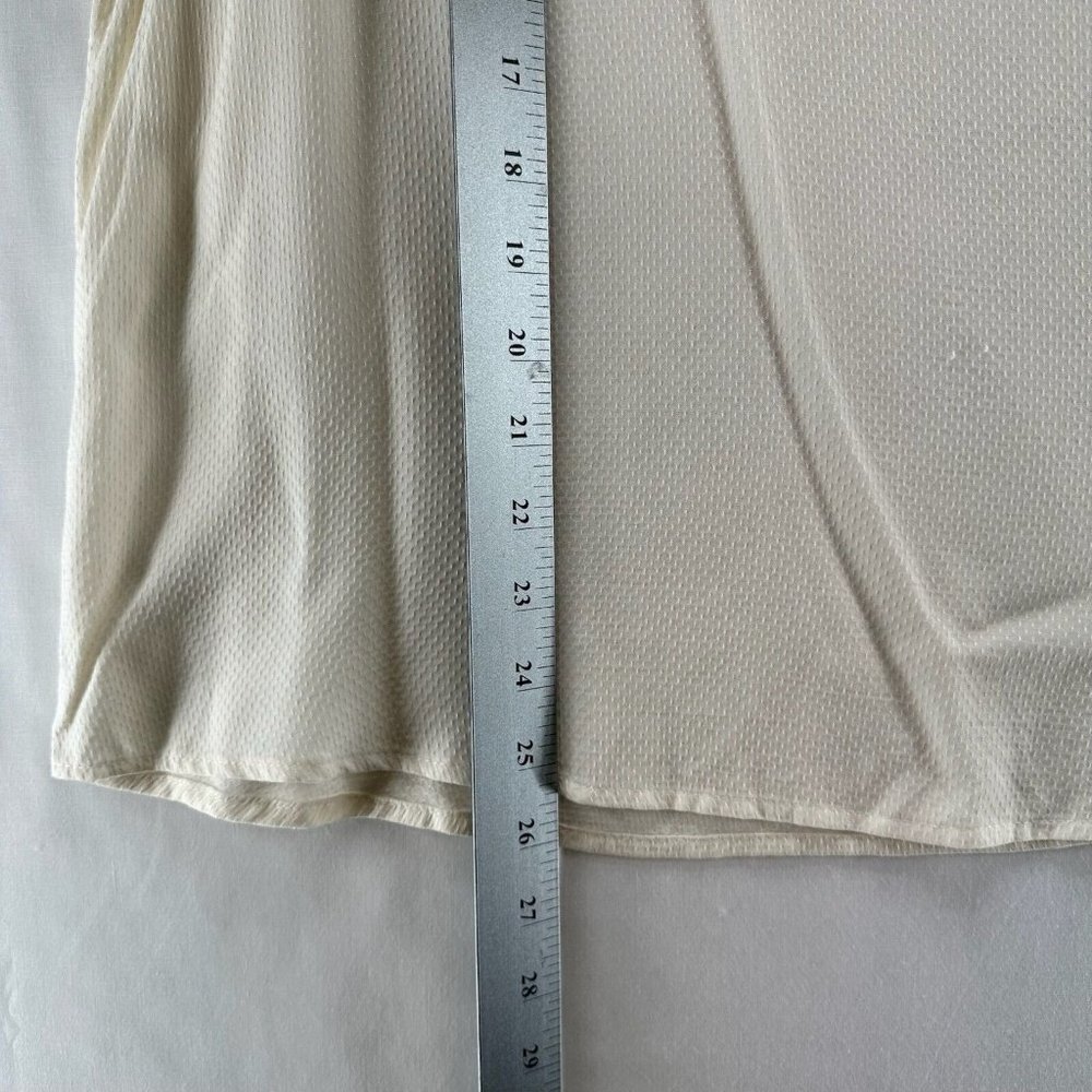 A Picture's Worth Top Womens L Embroidered Ruffled Yoke Short Sleeve Off White - Picture 11 of 11